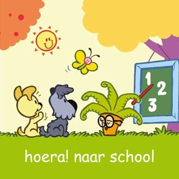 Wenskaart Woezel en Pip Naar School